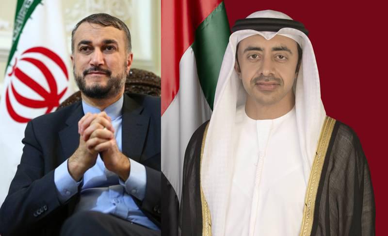 الشيخ عبد الله بن زايد يتلقى مكالمة هاتفية من وزير الخارجية الإيراني