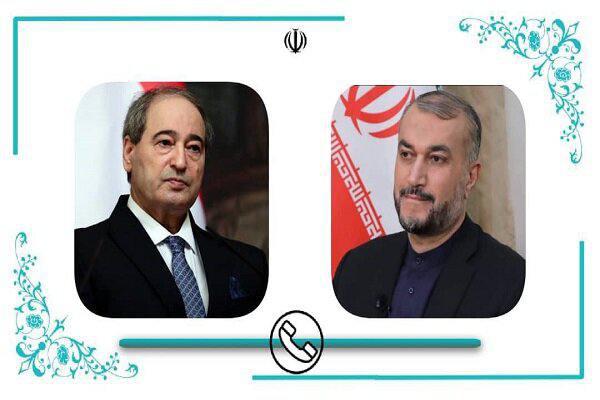 يناقش FMS الإيراني والسوري أحدث التطورات على الهاتف على الهاتف